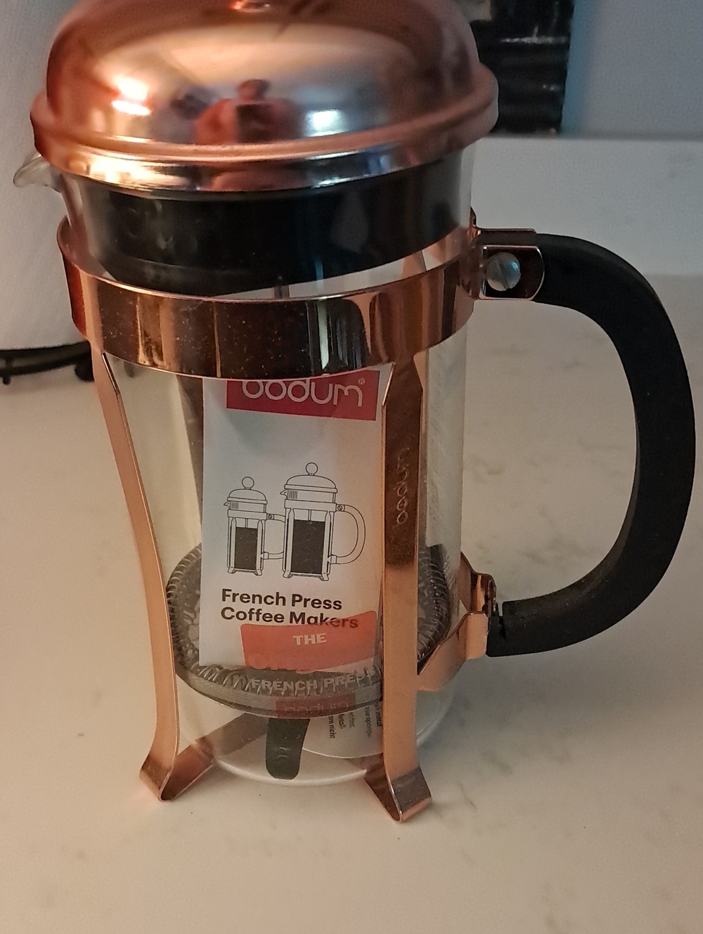 Bodum Copper and Black Glass French Press Coffee Maker